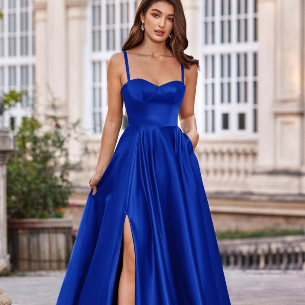 stacees royal blue prom dress